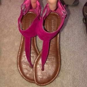 Bamboo pink sandals, size 7.